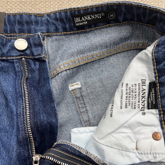 BlankNYC The Baxter Jeans Mens 30 Blue Ribcage Straight Leg Denim High Rise - Picture 6 of 13